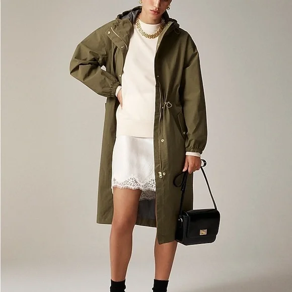 J. Crew Olive Utility Jacket with Hood - Picture 5 of 10